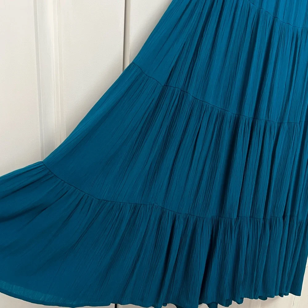 Sag Harbor Teal Pull On Midi Skirt Size PM
